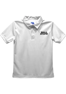 Vive La Fete Ball State Cardinals Toddler White Team Short Sleeve Polo Shirt