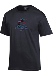 Champion Miami Marlins Black Jersey Short Sleeve T Shirt