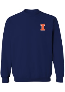 Vive La Fete Illinois Fighting Illini Womens Navy Blue Impressions Crew Sweatshirt