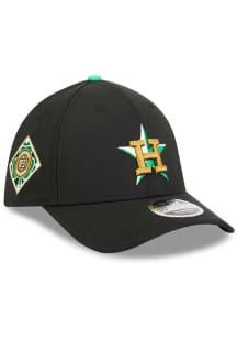 New Era Houston Astros Mens Black 2026 St Patrick's Day 39THIRTY M-Crown Flex Hat