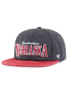 47 Nebraska Cornhuskers Charcoal Cragged Captain Relaxed Mens Snapback Hat