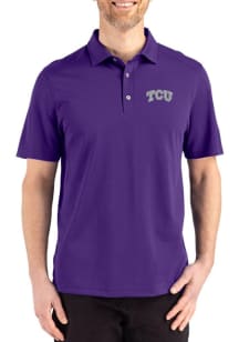 Cutter and Buck TCU Horned Frogs Mens Purple Advantage Refresh Short Sleeve Polo