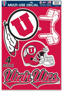 Utah Utes 11x17 Multi Use Auto Decal - Red