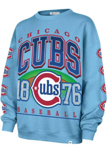 47 Chicago Cubs Womens Blue Go Big Crew Sweatshirt
