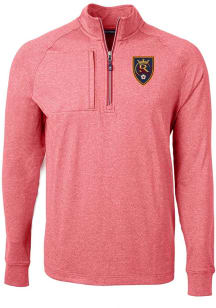 Cutter and Buck Real Salt Lake Mens Red Adapt Eco Knit Big and Tall Qtr Zip