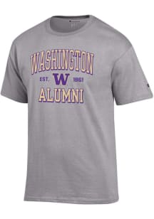 Champion Washington Huskies Grey Est Alumni Jersey Short Sleeve T Shirt