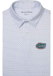 Mizzen+Main Florida Gators Mens White Haylard Diagonal Dot Short Sleeve Fashion Polo