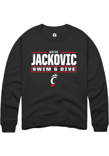 Katie Jackovic Cincinnati Bearcats Mens Black NIL Stacked Box Player Crew