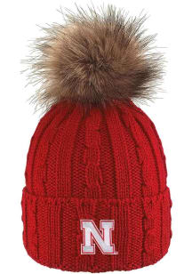 LogoFit Nebraska Cornhuskers Red Alps Pom Womens Knit Hat
