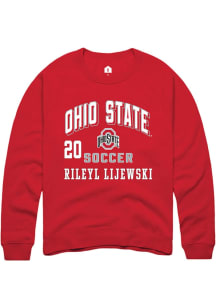 Rileyl Lijewski Ohio State Buckeyes Mens Red NIL Arch Logo Player Crew