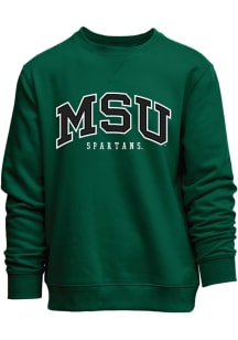 Michigan State Spartans Mens Green MSU Long Sleeve Crew Sweatshirt