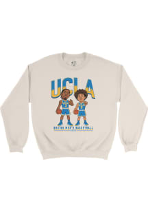 Campus Ink  UCLA Bruins Mens Ivory Caricature Player Crew