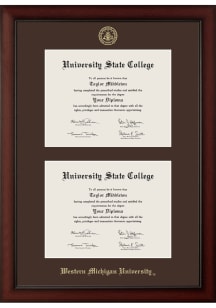 Western Michigan Broncos Double Document Paxton Diploma Frame - Brown