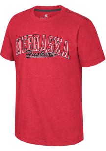 Colosseum Nebraska Cornhuskers Youth Red Coach Short Sleeve T-Shirt
