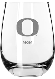 Oregon Ducks Mom 15oz Stemless Wine Glass - White