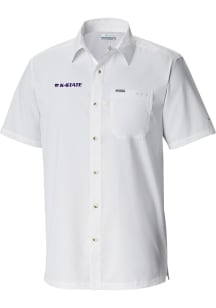 Columbia K-State Wildcats Mens White Heat Seal Slack Tide Camp Short Sleeve Dress Shirt