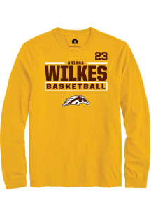 Ariana Wilkes Western Michigan Broncos Gold NIL Stacked Box Long Sleeve Player T Shirt