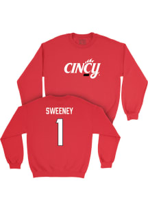 Amanda Sweeney  Campus Ink Cincinnati Bearcats Youth Red NIL Legacy Long Sleeve Crew Sweatshirt