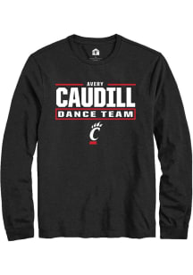 Avery Caudill Cincinnati Bearcats Black NIL Stacked Box Long Sleeve Player T Shirt