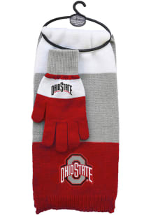 Ohio State Buckeyes Tricolor Glove Set Womens Scarf