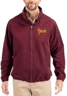 Cutter and Buck Arizona State Sun Devils Mens Maroon Charter Eco Light Weight Jacket
