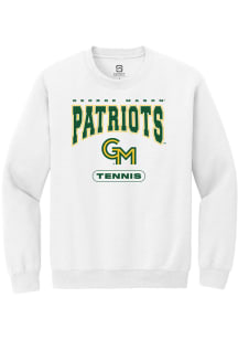 Summit Sportswear George Mason University Mens White Tennis Long Sleeve Crew Sweatshirt