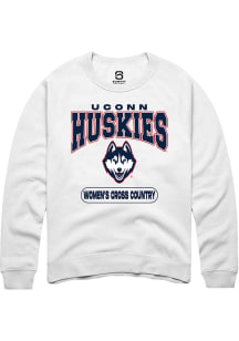 Summit Sportswear UConn Huskies Mens White Women's Cross Country Long Sleeve Crew Sweatshirt