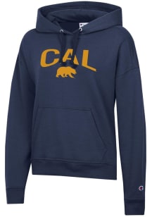 Champion Cal Golden Bears Womens Navy Blue Powerblend Hooded Sweatshirt
