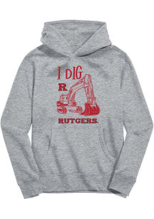 Vive La Fete Rutgers Scarlet Knights Youth Grey Excavator Long Sleeve Hoodie