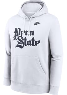 Nike Penn State Nittany Lions Mens White Throwback Long Sleeve Hoodie