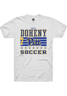 Sofia Doheny Pitt Panthers White NIL Striped Short Sleeve Player T Shirt