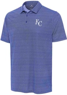 Antigua Kansas City Royals Mens Blue Mosaic Short Sleeve Polo