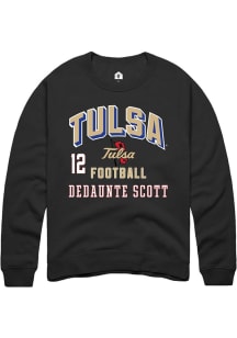 Dedaunte Scott Tulsa Golden Hurricane Mens Black Football NIL Arch Logo Player Crew