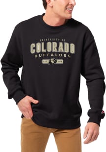 League Colorado Buffaloes Mens Black Flat Name Mascot Long Sleeve Crew Sweatshirt