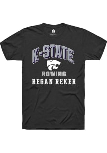 Regan Reker K-State Wildcats Black NIL Arch Logo Short Sleeve Player T Shirt