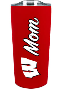 Wisconsin Badgers 18oz Soft Touch Mom Stainless Steel Tumbler - Red