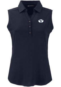 Cutter and Buck BYU Cougars Womens Navy Blue Forge Eco Polo Shirt