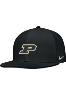 Nike Purdue Boilermakers Mens Black Aero True On-Field Baseball Fitted Hat