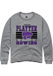 Kiersten Playter K-State Wildcats Mens Grey NIL Striped Player Crew