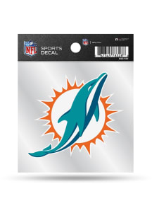 Miami Dolphins 4x4 Clear Backer Auto Decal - Blue