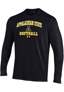 Under Armour Appalachian State Mountaineers Black Softball Performance Long Sleeve T Shirt