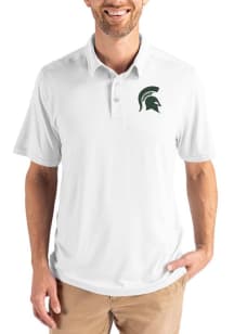 Cutter and Buck Michigan State Spartans Mens White Coastline Eco Short Sleeve Polo