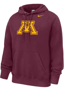 Nike Minnesota Golden Gophers Mens Maroon Primary Logo Long Sleeve Hoodie