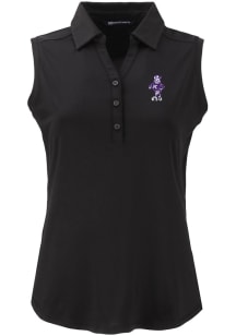 Cutter and Buck K-State Wildcats Womens Black Vintage Forge Eco Polo Shirt