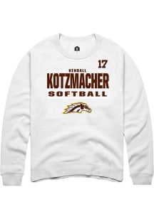 Kendall Kotzmacher Western Michigan Broncos Mens White NIL Stacked Box Player Crew