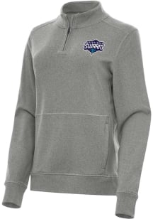 Antigua Greensboro Swarm Womens Black Heather Crush Qtr Zip