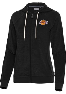 Antigua Los Angeles Lakers Womens Black Favorite Long Sleeve Full Zip Jacket