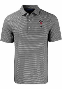 Cutter and Buck Cincinnati Bearcats Mens Black Forge Double Stripe Short Sleeve Polo