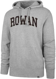 47 Rowan University Mens Grey Heather Wordmark Headline Hood Long Sleeve Hoodie