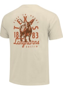 Texas Longhorns Ivory Mascot Overlay Short Sleeve T Shirt